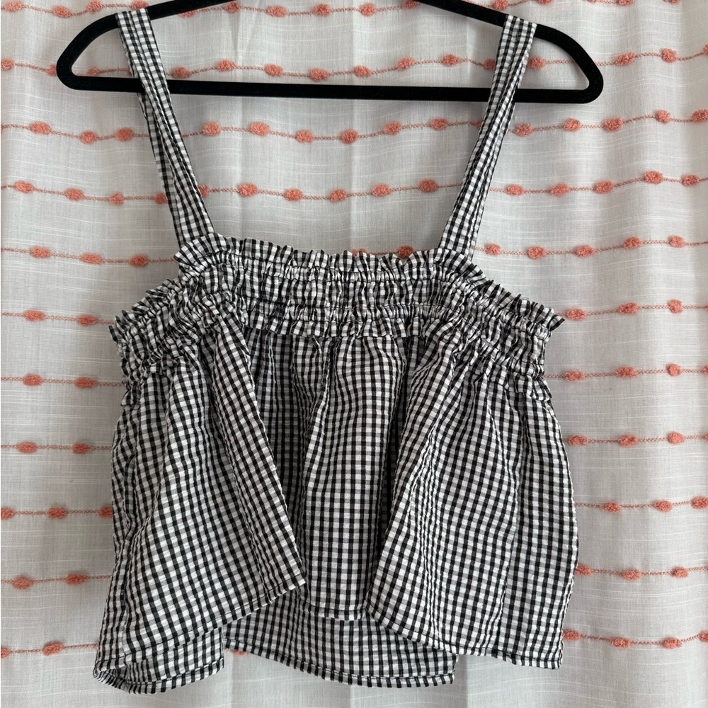 Three Bird Nest Bayside Gingham Print Top - NWOT! - Picture 3 of 3